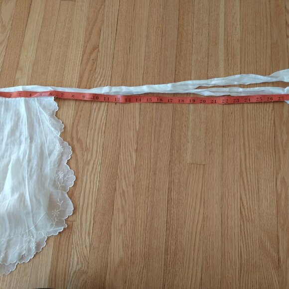 Antique Victorian Apron Vintage Small Sheer White Dainty AS IS Damaged Holes Tea - Picture 9 of 13